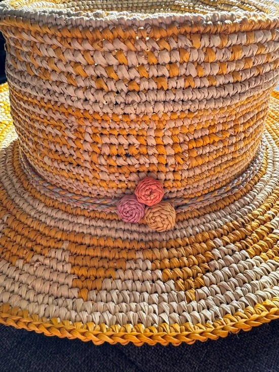 Panama style straw hat handwoven Ecuador toquilla straw summer resort hat - Picture 3 of 5